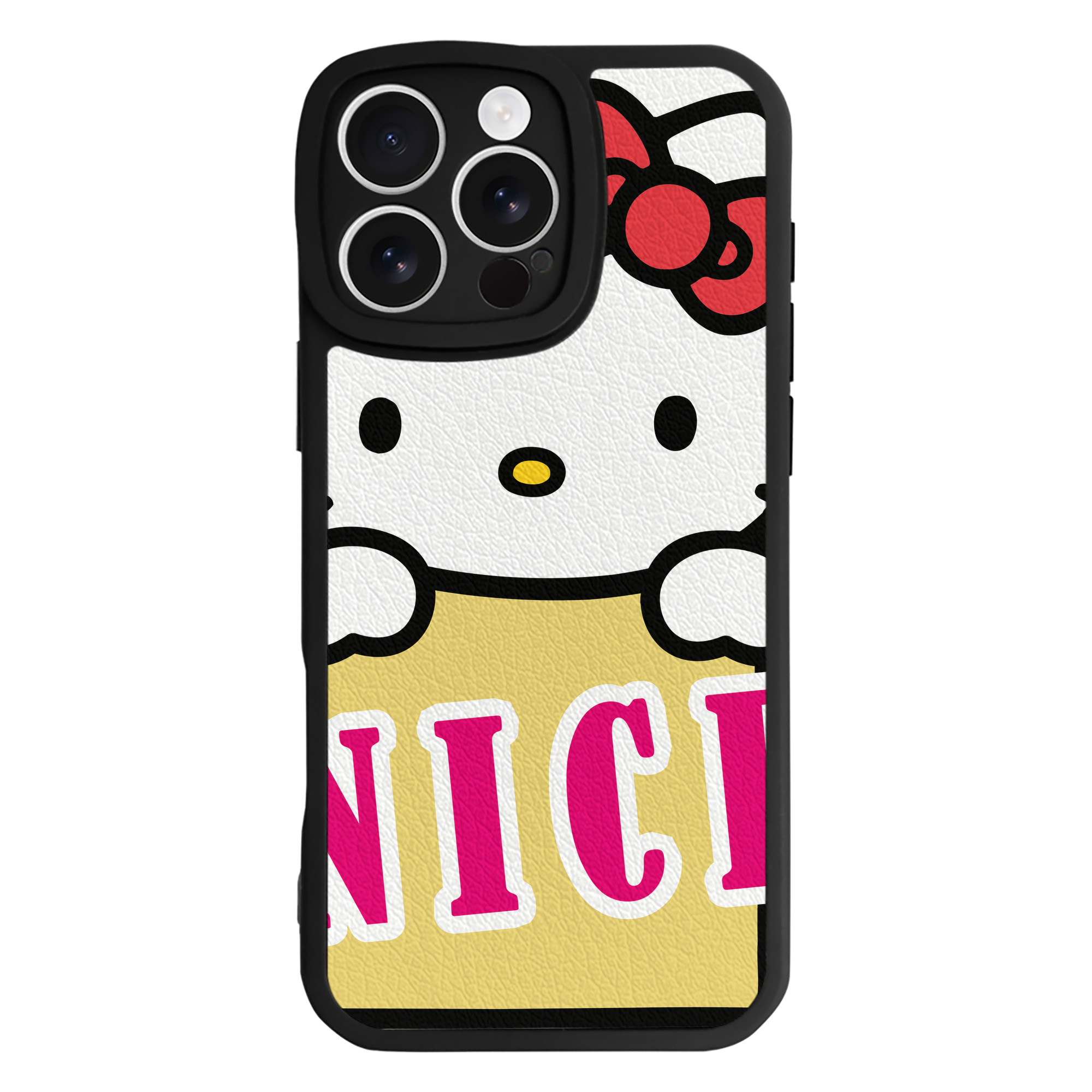 （画像用） Hello Kitty ハローキティ 【iPhone 16シリーズ対応】シリコンスマホケース（レザー調） 材質：シリコン